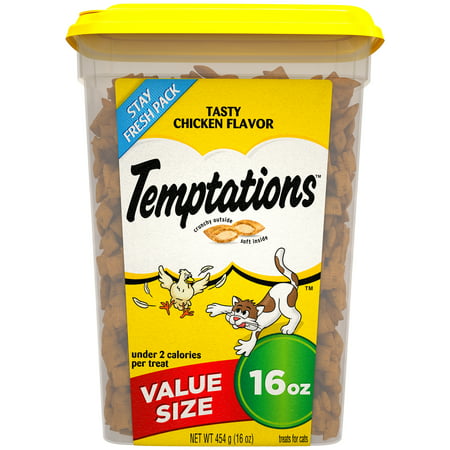 TEMPTATIONS Classic Cat Treats Tasty Chicken Flavor, 16 oz. Tub (Value (Best Cat Treats For Teeth)