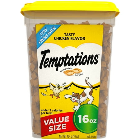 TEMPTATIONS Classic Cat Treats Tasty Chicken Flavor, 16 oz. Tub