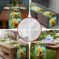 thumbnail image 5 of Burlap Table Runner 90 Inches Long, Abstract Sunflower Butterfly Non-Slip Kitchen Table Runners for Dining Room Everyday Use Party Table Decorations Watercolor Pastoral Floral, 5 of 9