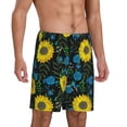 thumbnail image 2 of Sikiie Sunflowers And Blue Flower Mens Pajama Shorts, Lightweight Lounge Pant with Pockets Soft Sleep Pj Shorts for Men4X-Large, 2 of 6