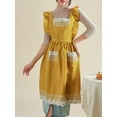 thumbnail image 4 of SUNSIOM Women Kitchen Aprons Waist Strap Lace Trim Cooking Baking Cleaning Apron Adjustable Chefs Apron, 4 of 7