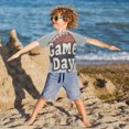 thumbnail image 3 of FORMRS Boys Rash Guard Short Sleeves Swim Shirt Quick Dry UPF 50+ Sun Protection, Sizes 3-12T, Gray Game Day, 3 of 6