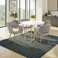 thumbnail image 2 of Margarite Chair, Upholstered Dining Chairs, Mid-Century Modern Dining Chair, Kitchen Chairs for Dining Table, Dining Chairs Set of 2 (Grey Fabric), 2 of 8