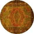 thumbnail image 1 of Ahgly Company Machine Washable Indoor Round Persian Yellow Traditional Area Rugs, 7' Round, 1 of 4