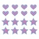 thumbnail image 1 of Uxcell 18 Pcs Parches Bordados de Corazón Estrella a Planchar Aplicaciones Parches para Chaqueta Colección de Denim Ropa Vestido Sombreros Jeans Accesorio DIY, Azul/Rosa, 1 of 6