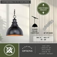 thumbnail image 5 of Delano 1 Light Bronze Gold Farmhouse Outdoor Barn Dome Pendant, 5 of 11