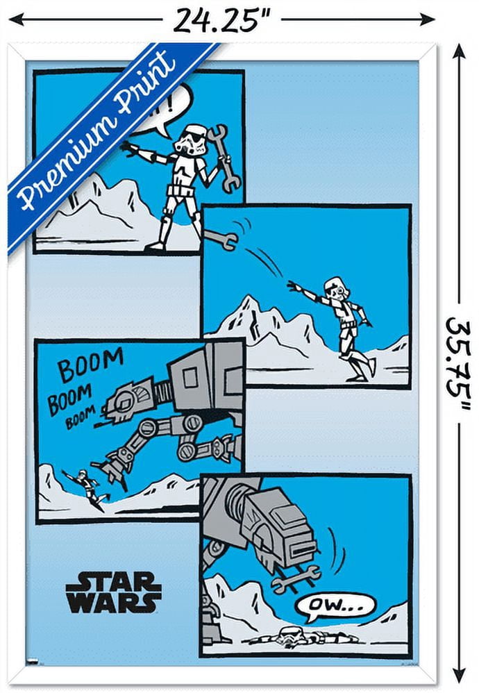 Star Wars: The Empire Strikes Back - Comic Panels Wall Poster, 22.375" x 34", Framed