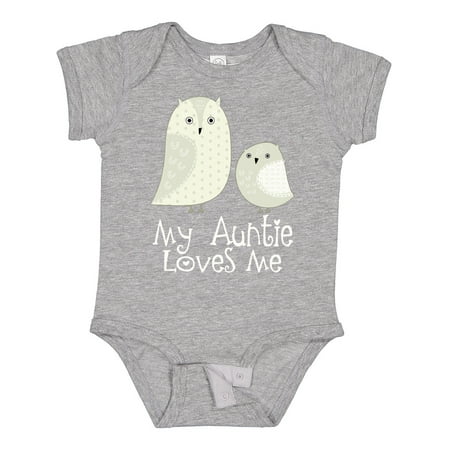 

Inktastic My Auntie Loves Me Owl Gift Baby Boy or Baby Girl Bodysuit