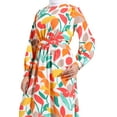 thumbnail image 4 of White - Orange - Multi - Crew neck - Unlined - Modest Dress - Benin, 4 of 5
