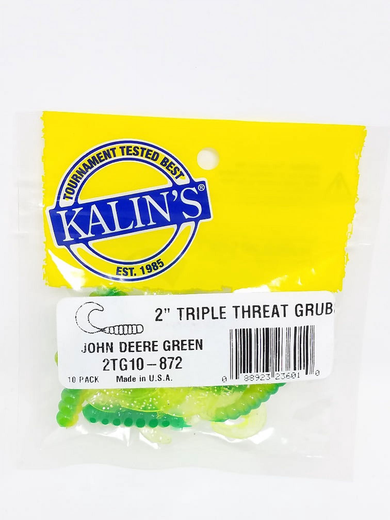 Kalin's 2" Grub Fishing Lure, John Deere Green