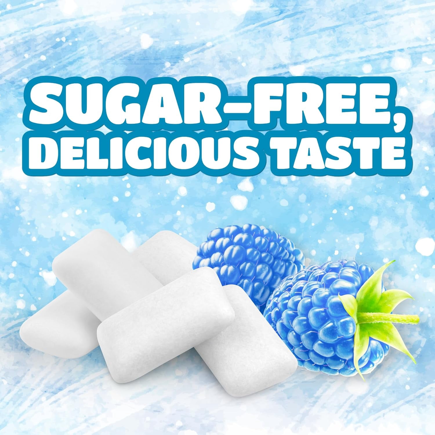 Bubblegum Kids ICEE Sugar Free Gum with Xylitol, Low Calorie Chewing Gum, Blue Raspberry Flavor, 10-Pack (55 Count/Pack)