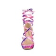 thumbnail image 6 of BLISSFUL STEP Women's Tie Dye High Heel Sandal Platform Block Heel Prom Sandals Purple 10, 6 of 7