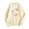 thumbnail image 4 of Fall Hoodless Sweatshirt for Women Printed Casual Crewneck Long Sleeve Ladies Loose Hoodless Sweatshirts, 4 of 4