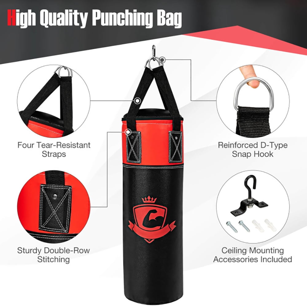 Yardi Yard 11 Pounds Kids Hanging Punching Bag Set with Punching Gloves-Black, Punching Bag for Adults, Heavy Boxing Bag Set