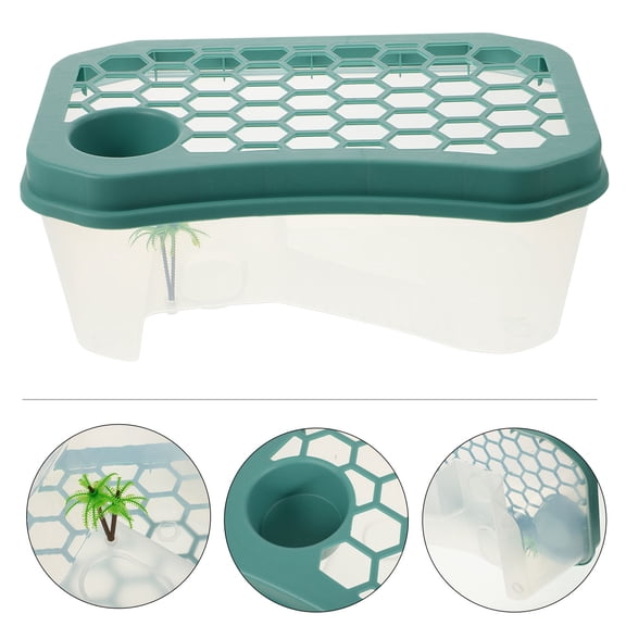 MUSEYA 1 Set of Turtle Tank Habitat for Small Animals in Blue Color