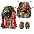 thumbnail image 4 of SCRAWLGOD Vintage American Flag Deer Print Print Gaming Chair Cover with Armrest Cover, Wear Resistant Computer Chair Slipcovers with Elastic Bottom Dustproof Chair Seat Protector for Rotating Chair, 4 of 7