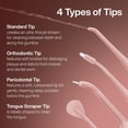 thumbnail image 2 of Authentic water flosser replacement heads - 5 replacement heads, 4 types: standard, periodontal, orthodontic, and tongue scraper - genuine parts (blush color), 2 of 4