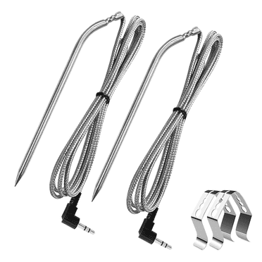 IAJXWI 2 Pack Stainless Steel Probe Sensor, Temperature Meat Probe Replacement for Pit Boss Pellet Grill and Smoker