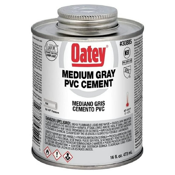 Bilot, 16 oz 30885 PVC Medium Cement, Gray, 16-Ounce, Color