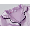 thumbnail image 2 of Topgal Little & Big Girls Pajama Set Size 14 - Lilac Satin Silky Cute Summer Short Sleeve & Pants Outfit, 2 of 7