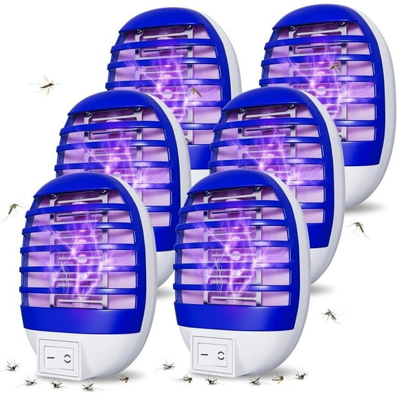 6 Pack Bug Zapper Indoor Mosquito Zapper, Plug in Fly Zapper Electronic Mosquito Killer with LED Light for Patio, Bedroom, Kitchen, Office deep blue