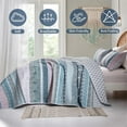 thumbnail image 6 of Dintszyayue Bohemian Quilt Set Queen Size,3Pcs Stripe Bedding Sets Lightweight Adult(90"x 96"), 6 of 7