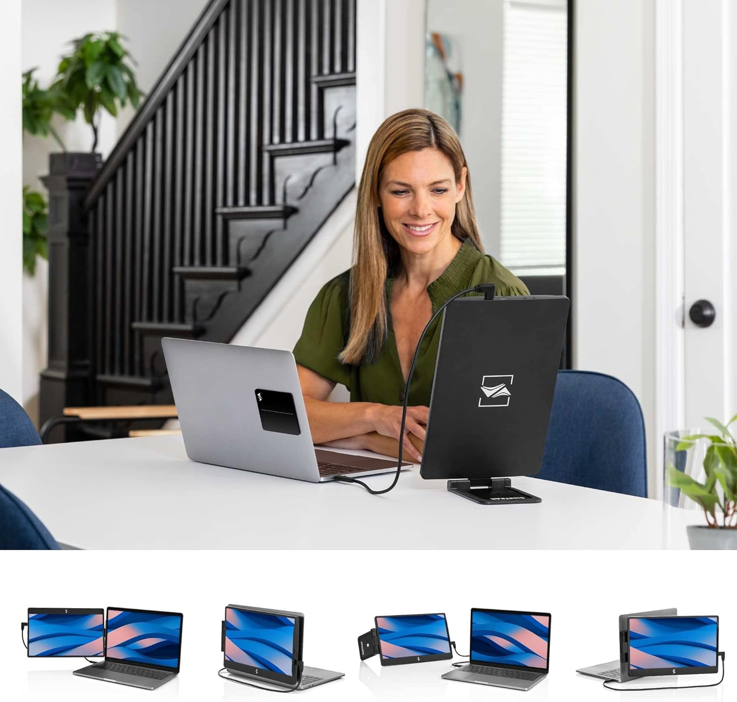 New SideTrak Swivel Attachable Portable Monitor for Laptop 12.5" FHD IPS Rotating Dual Laptop Screen | Mac, PC, Chrome OS Compatible | All Laptop Sizes | Powered by DisplayPort USB-C or Mini HDMI