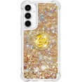 thumbnail image 2 of Phone Case for Samsung Galaxy A55 5G, Galaxy A55 5G Liquid Case Glitter Clear TPU Cute Love Moving Quicksand Sparkle Case with Stand Liquid Shockproof Cover for Samsung Galaxy A55 5G Gold YBZ, 2 of 14