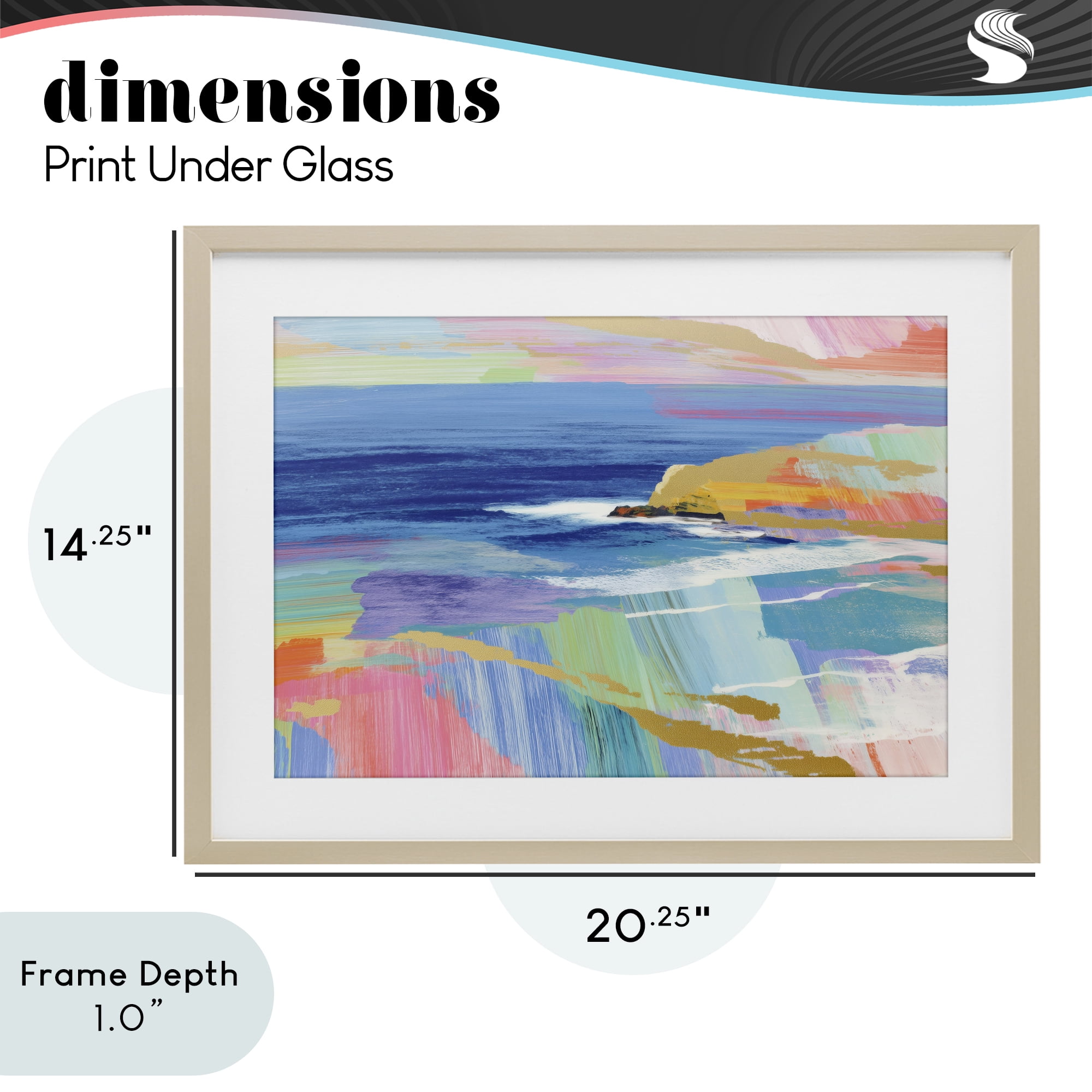 Stupell Industries Hawaii Coastline Abstraction Birch Framed Print Under Glass, design by Chromatic Storm Studio
