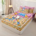 thumbnail image 2 of Castle Fairy Ice Cream Baseball Zipper Twin Comforter Sets with Fitted Sheet and 2 Pillowcases, Ball Gamer Zipper Bedding Set, Pink Blue Yellow,4-Piece,Pink Reversible, 2 of 6