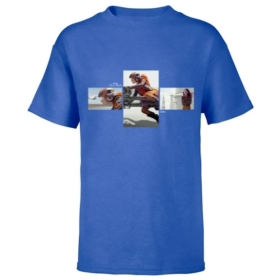 Star Wars Ahsoka Part One Sabine Wren Speeder Bike Chase - Short Sleeve T-Shirt for Kids - Customized-Royal