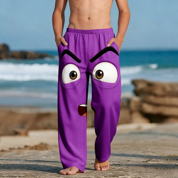 Pantalones largos para niños y niñas, de moda, estampados, casuales, de playa, con bolsillos.