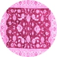 thumbnail image 1 of Ahgly Company Indoor Round Oriental Pink Traditional Area Rugs, 4' Round, 1 of 4