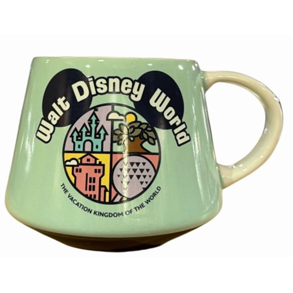 Disney Parks WDW Vacation Kingdom of the World Four Parks Icon Coffee Mug New