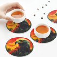 thumbnail image 3 of KLL Drink Coasters Set Round Shape of 4,PU Leather Absorbent Coasters Set Decorative Coffee Cup Coasters Housewarming Gift for Home Decor-Hawaiian Style Bald Eagle, 3 of 5