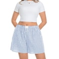 thumbnail image 4 of Cueply Plus Size Boxer Shorts for Women Summer Casual Lounge Sleep Plaid Shorts Gingham Pajama Y2K Beach Bottoms, 4 of 9