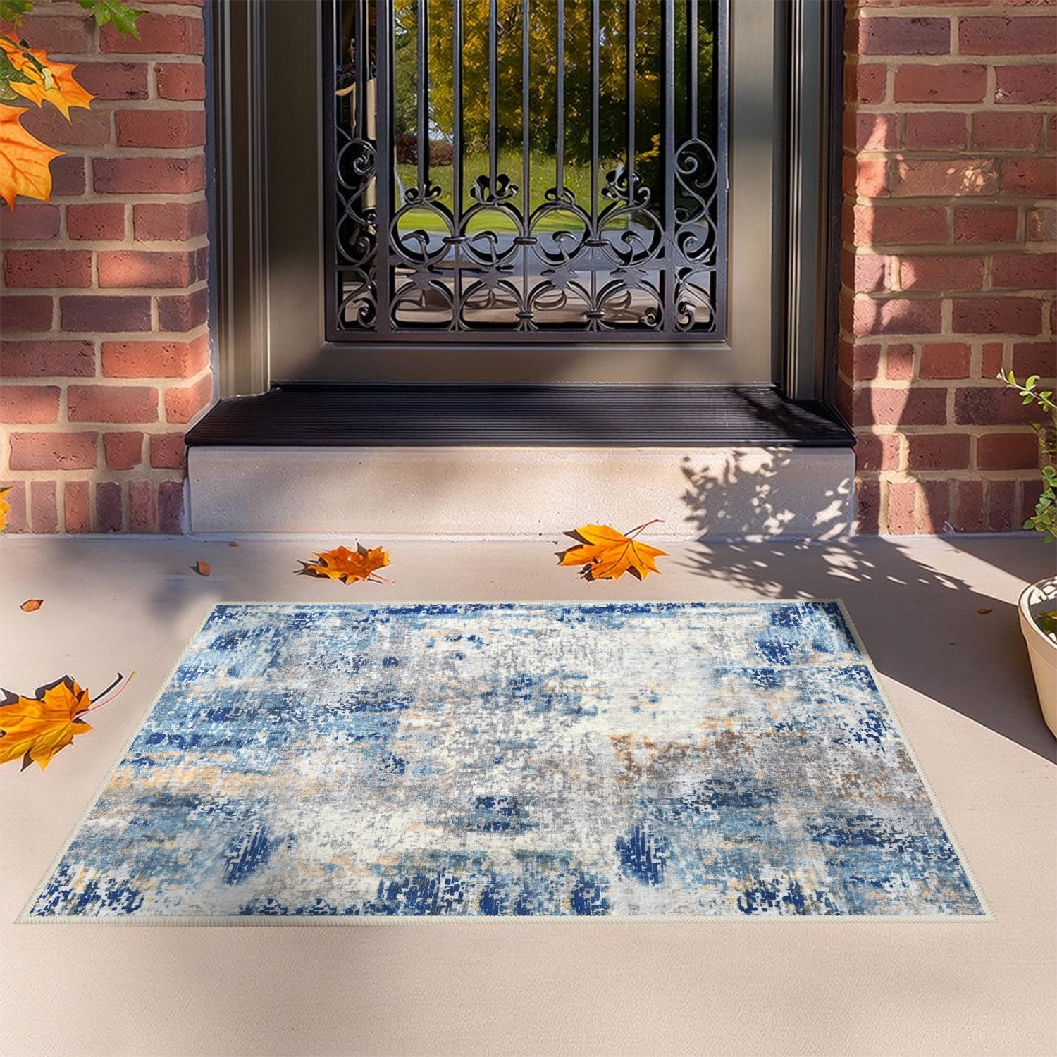 Lochas Modern Abstract Rugs for Bedroom Area Rug for Living Room Decor Soft Accent Carpet,2'x3',Blue