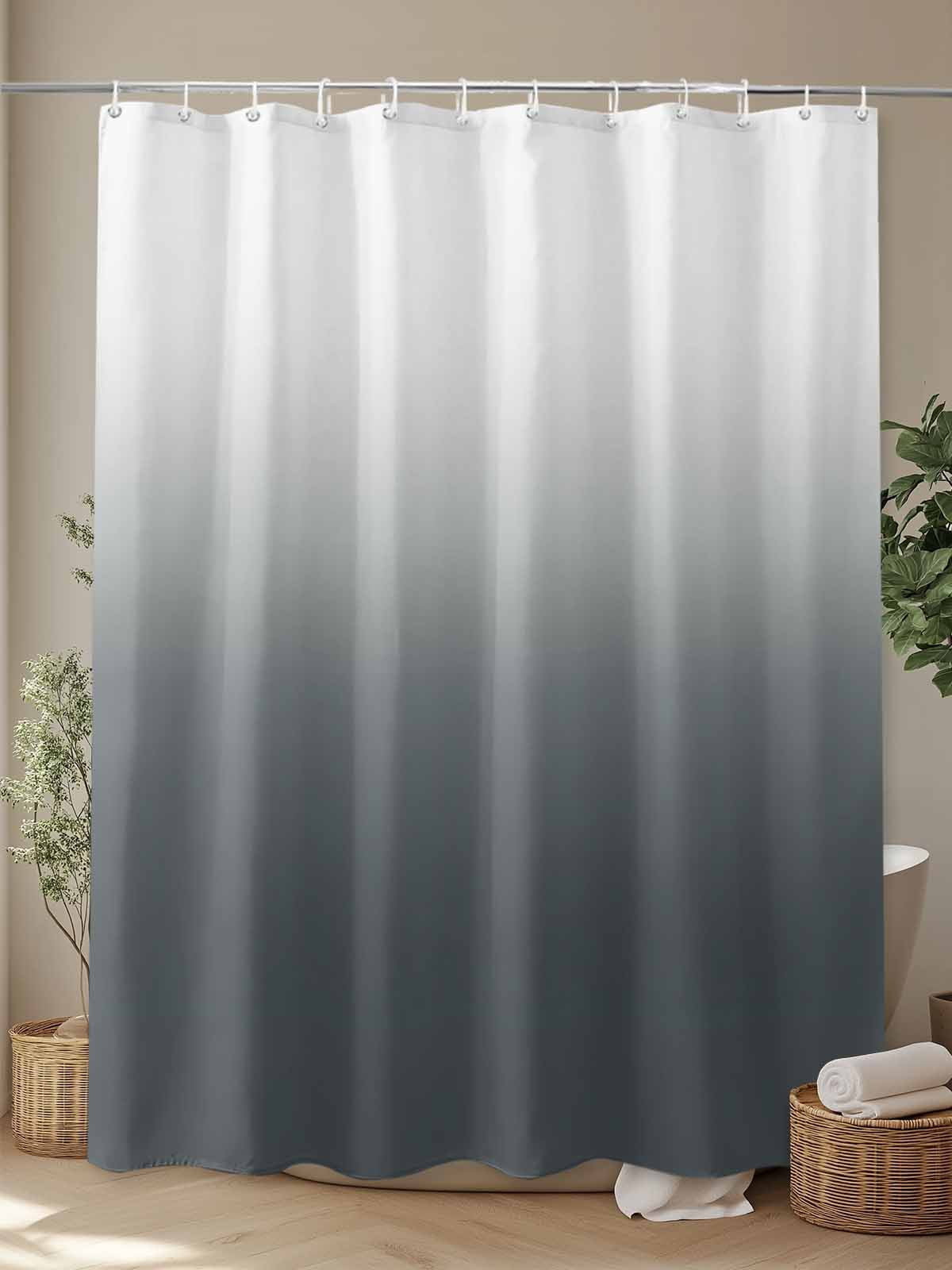 Boanket Polyester Fabric Grey Ombre Shower Curtain, Farmhouse Gradient Modern Abstract Art Waterproof Bathtub Curtain Bathroom Decor Set with Hooks 72 x 72 Inches,