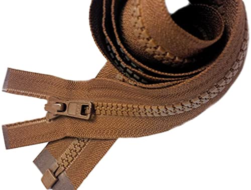 YKK #5 Molded Vislon Zipper – Light Brown, Medium Weight, Separating, 28 Inches, Made In USA - View #3