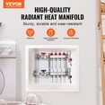 thumbnail image 2 of VEVOR 4-Branch Radiant Heat Manifold, 1/2" PEX Tubing Manifold, Stainless Steel PEX Manifold for Hydronic Radiant Floor Heating, Radiant Heat PEX Manifold Kit with 1/2" Adapters Included, 2 of 9