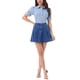 thumbnail image 2 of BLUSA VINTAGE CON COLLAR PETER PAN INSPIRADA CHIC PARA MUJER 2023 CAMISA DE MANGA CORTA CON BOTONES L AZUL CLARO, 2 of 6