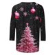 thumbnail image 5 of Camisetas de Navidad para Mujeres, 3/4 Manga Cuello Redondo Blusa con Estampado de Vacaciones, Top de Moda Casual, 5 of 9