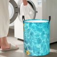 thumbnail image 5 of Rateoe Coral And Seashell On The Beach Pattern Round Laundry Hamper Basket, Tall Hamper Basket for Blanket Storage, Nursery Clothes Hamper for Laundry in Bedroom and College Dorm-Medium, 5 of 6