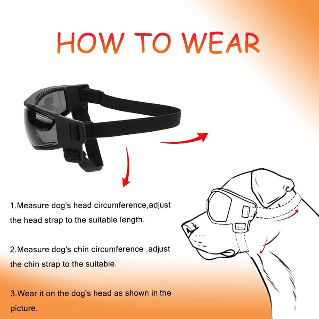 Gafas para perros Easy Wear Gafas de sol para perros pequeños Ajustables Anti-UV Impermeables a prueba de viento Gafas para cachorros para perros de raza pequeña a mediana (Negro) brillar Electrónica