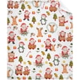 thumbnail image 2 of Christmas Santa Reindeer Snowman Blanket Gifts Super Soft Fleece Throw Blankets Cozy Flannel Air Conditioning Blanket Christmas Thanksgivng Gifts Blanket for Couch Bed 60x50 in for Teen, 2 of 5