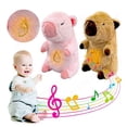 thumbnail image 5 of Nueva música que respira Capibara Luces rítmicas Muñeca relajante Capibara Compañero para dormir Muñeco de oso de peluche Bebé, 5 of 5