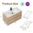 thumbnail image 3 of Eclife 36" Wall Mount Bathroom Vanity with Integrated Sink Top, Wood Tune Floating Cabinet, 3 of 8