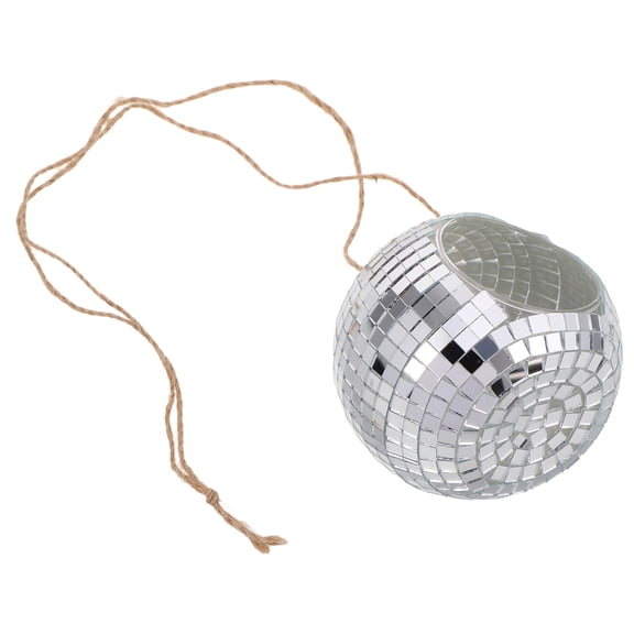 ETEREAUTY Hanging Glass Globes For Tea Lights Silver Glass 1Set Living Room