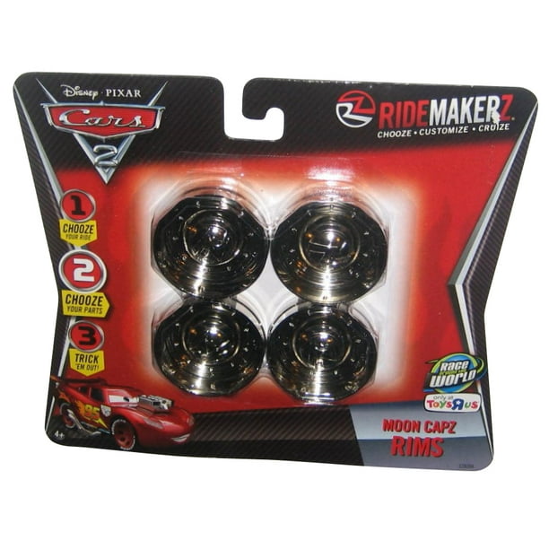 Disney Pixar Cars 2 Ridemakerz Moon Caps Chrome Rims 4Pack Toy