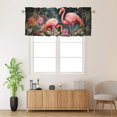 thumbnail image 2 of Pink Flamingo Printed Window Curtains Valances Palm Leaf Floral Tropical Bird Rod Pocket Window Valance for Living Room Bathroom Bedroom Kitchen 54 by 18 in, 1 Panel, 2 of 6
